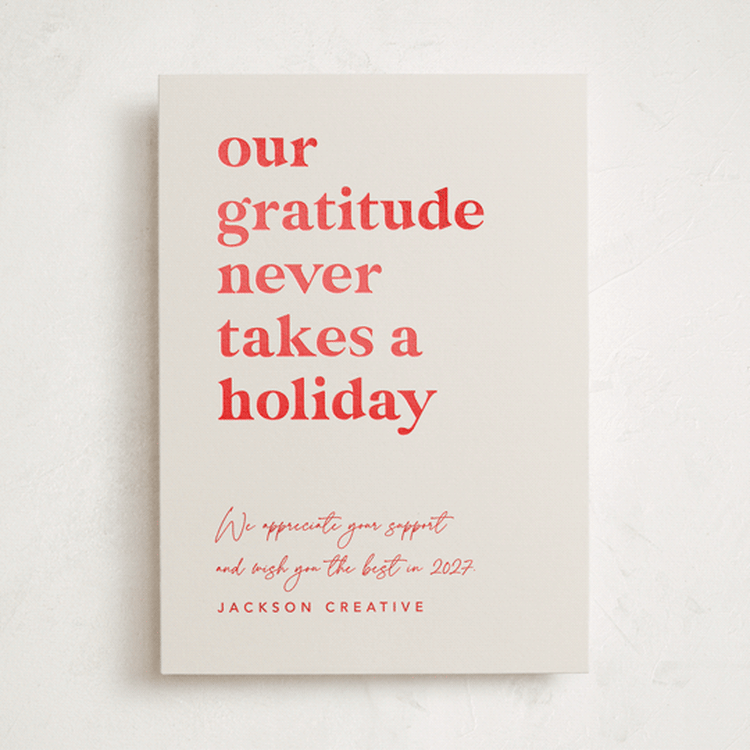 "Always Grateful" - Holiday Cards in Candy Cane by Louise Kay - Front