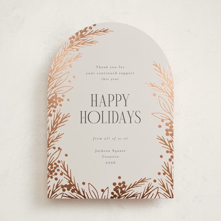"Gilded Edge" - Holiday Cards in Oatmeal by Michelle Taylor - Front