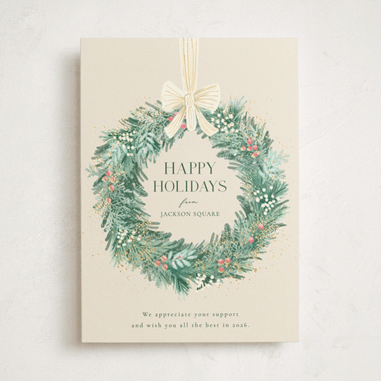 "Natural Wreath" - Holiday Cards in Vanilla by frau brandt - Front