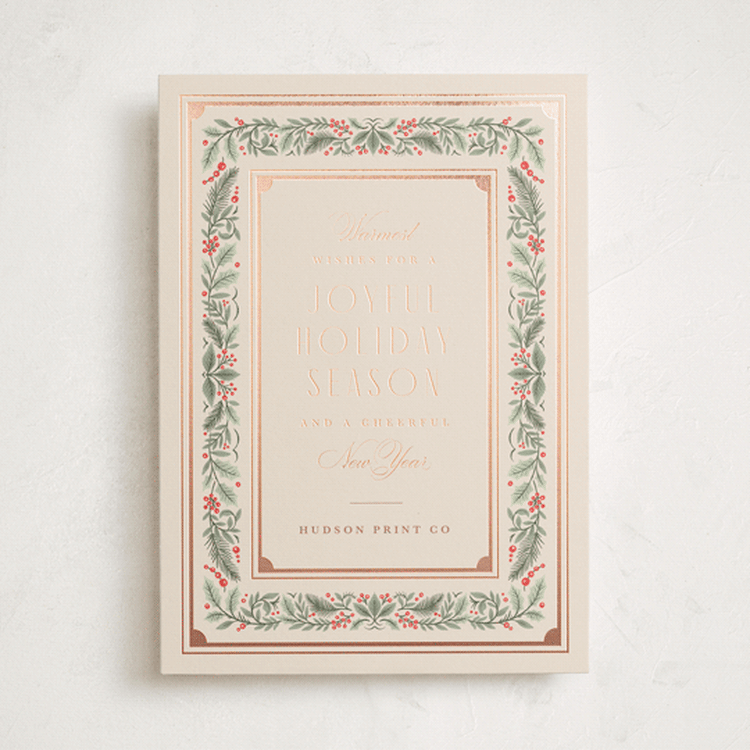 "Festive Trim" - Holiday Cards in Antique by Kristen Smith - Front