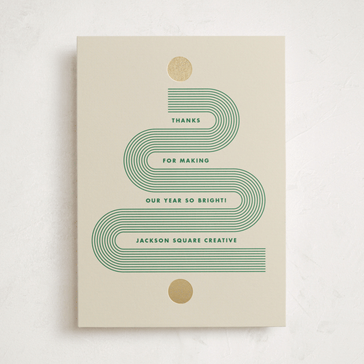 "Bauhaus Tree" - Holiday Cards in Pine by Holly Whitcomb - Front
