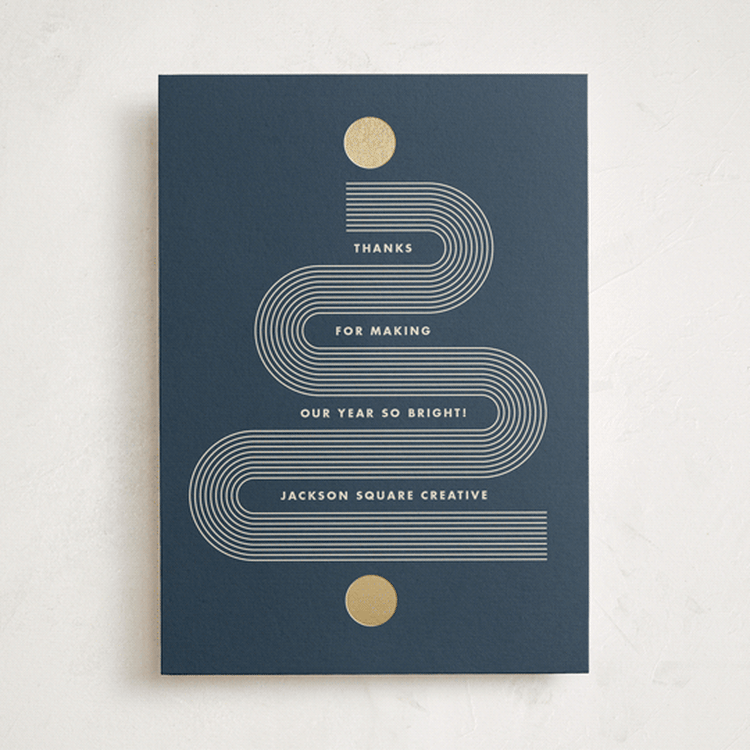 "Bauhaus Tree" - Holiday Cards in Midnight by Holly Whitcomb - Front