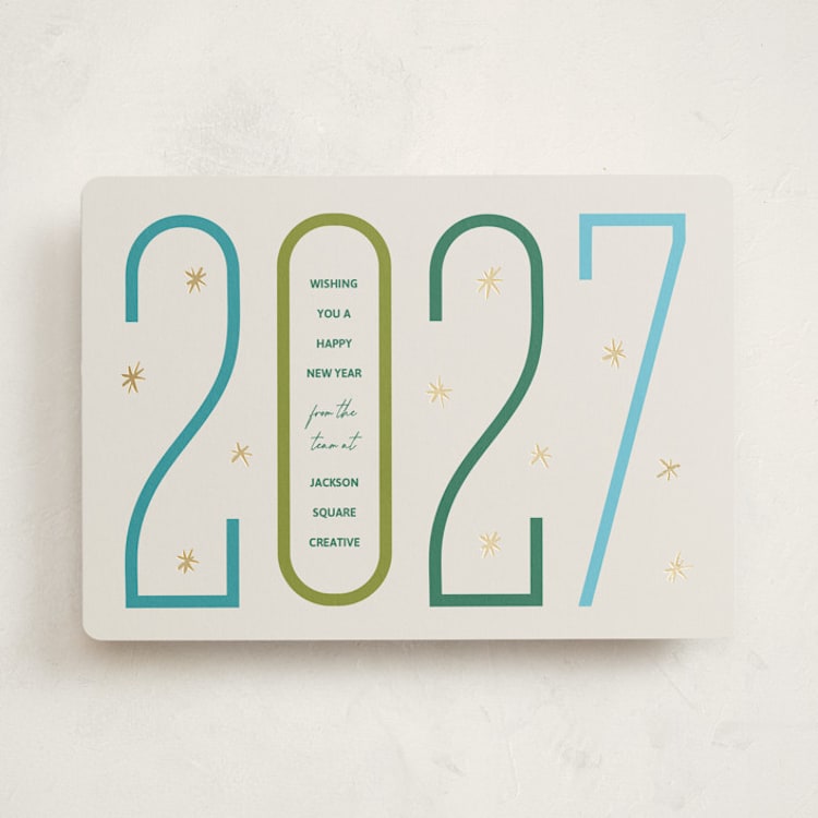 "Number Game" - Holiday Cards in Marine by Inkblot Design - Front