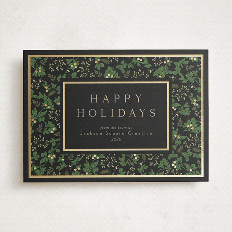"Happy Holiday" - Holiday Cards in Pine by Susan Moyal - Front