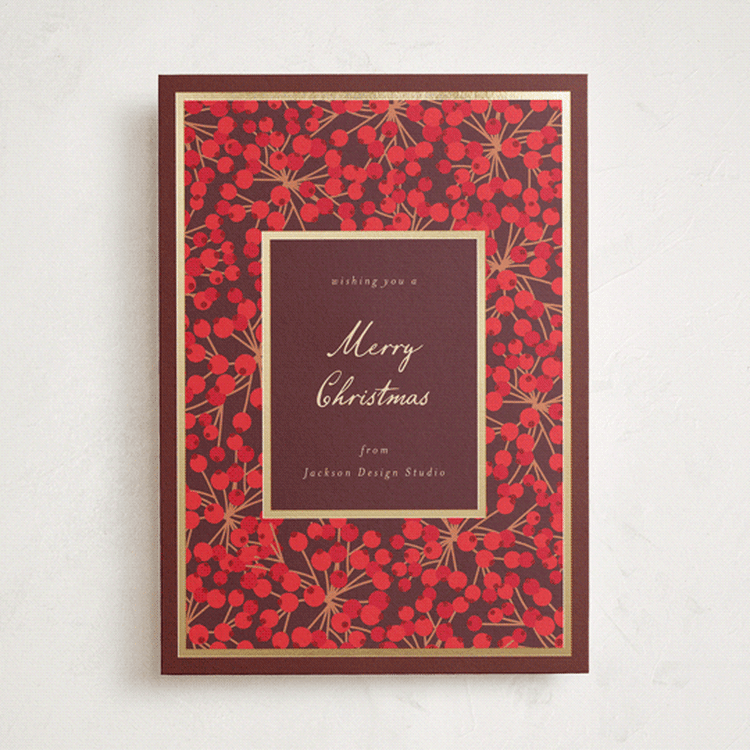 "berry burst" - Holiday Cards in Berry by Pippa Shaw - Front