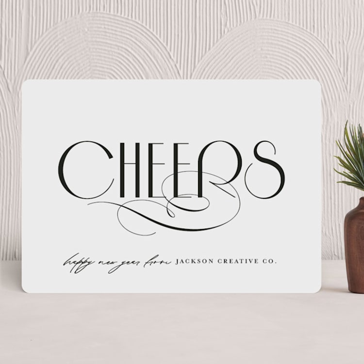 "Chic Cheers" - Holiday Cards in Tinsel by Louise Kay - Front