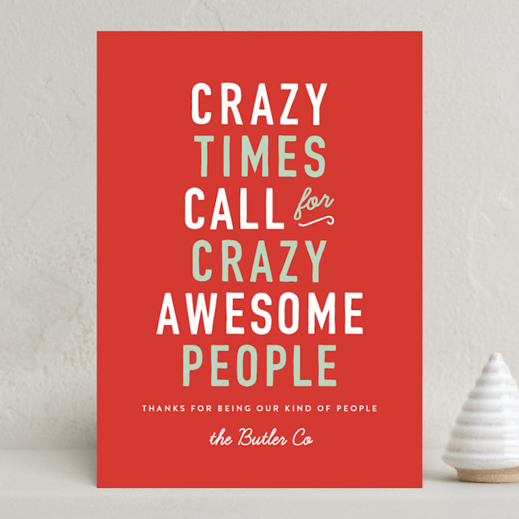 "crazy times" - Holiday Cards in Festive by Sara Hicks Malone - Front