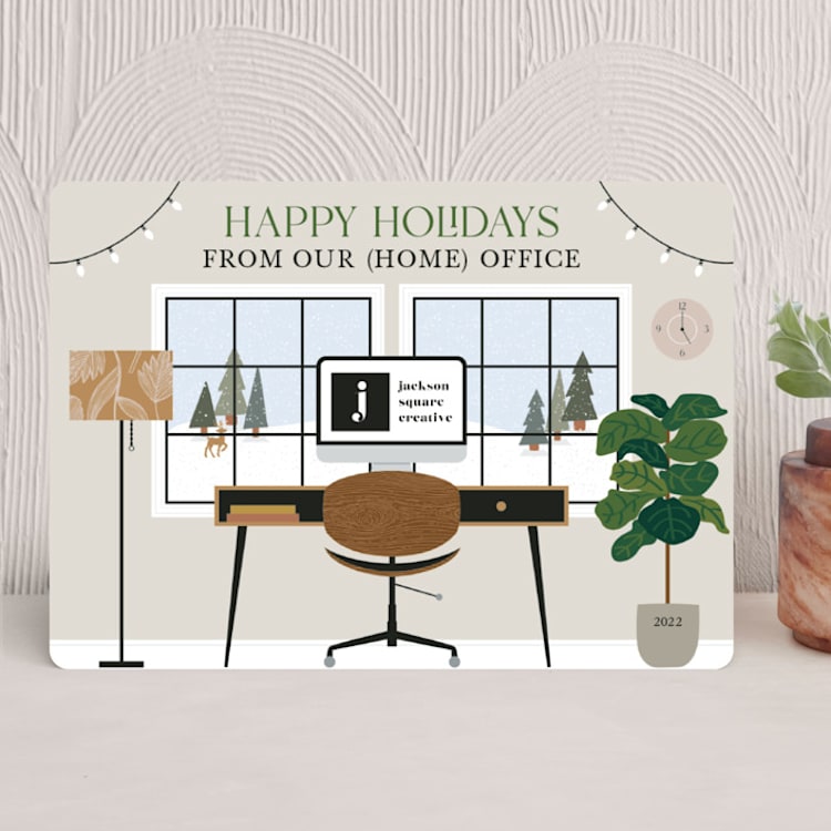 "Home Office" - Holiday Cards in Natural by Beth Schneider - Front