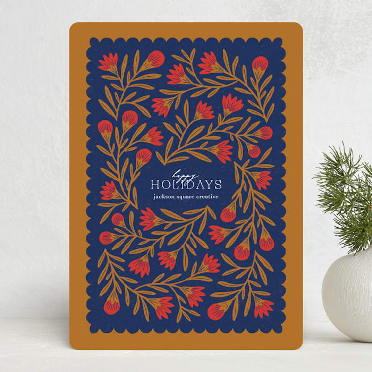 "Textile" - Holiday Cards in Ginger by Jen Owens - Front