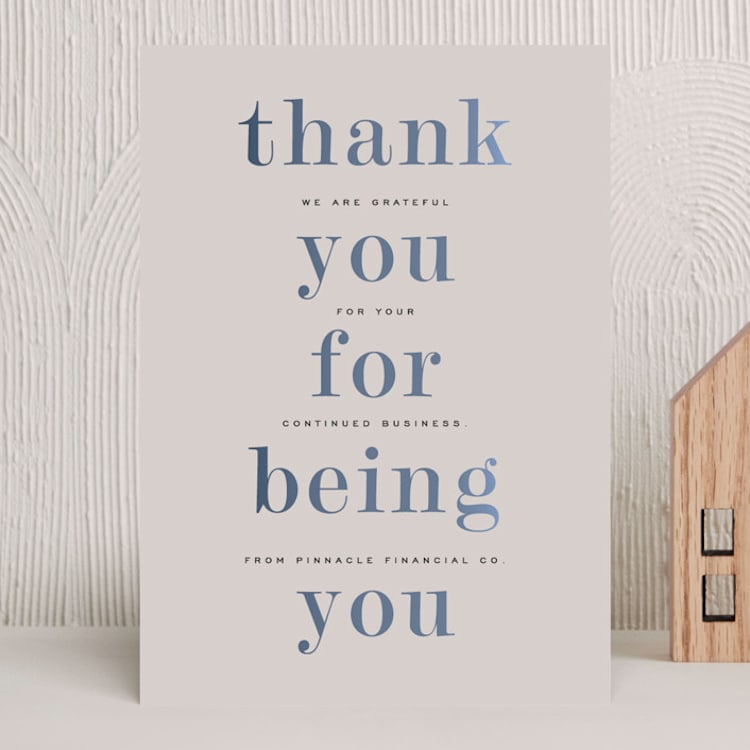 "Thank You for Being You" - Holiday Cards in Naval Shine by Sara Hicks Malone - Front