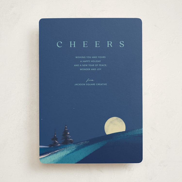 "Serene Peace" - Holiday Cards in Blueberry by Eric Ransom - Front