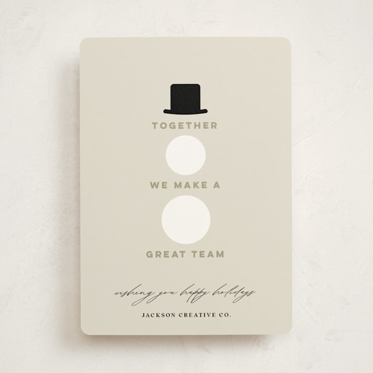 "Holiday Team" - Holiday Cards in Eggnog by Louise Kay - Front