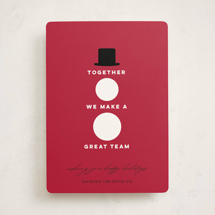 "Holiday Team" - Holiday Cards in Berry by Louise Kay - Front