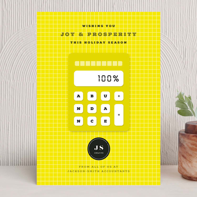 "100% Abundance" - Holiday Cards in Lemon by fatfatin - Front