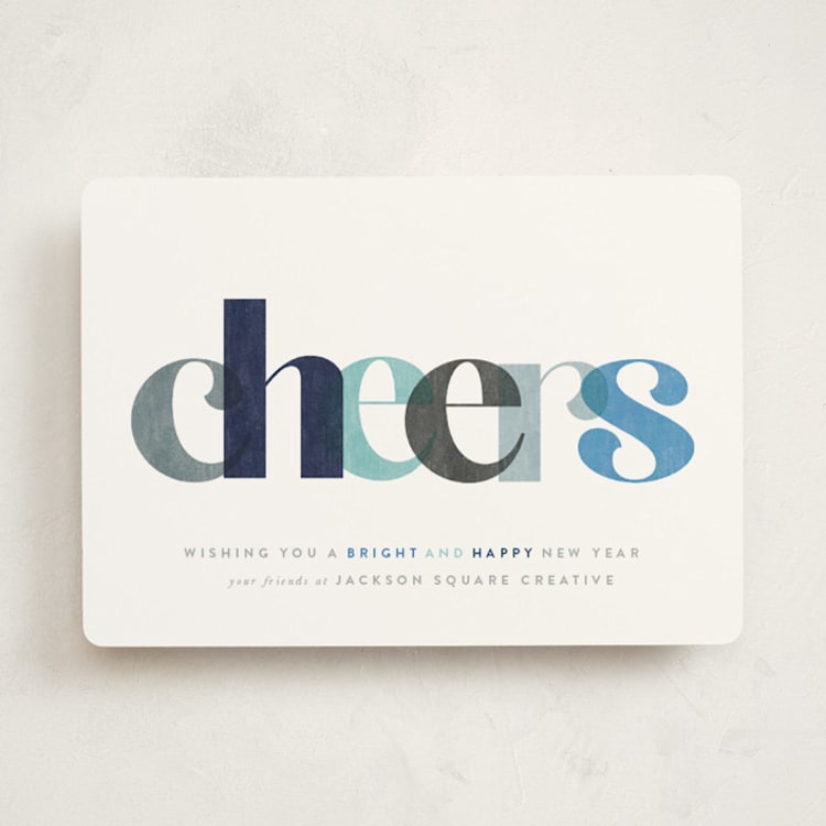 "Bright Cheers" - Holiday Cards in Blizzard by Robert and Stella - Front
