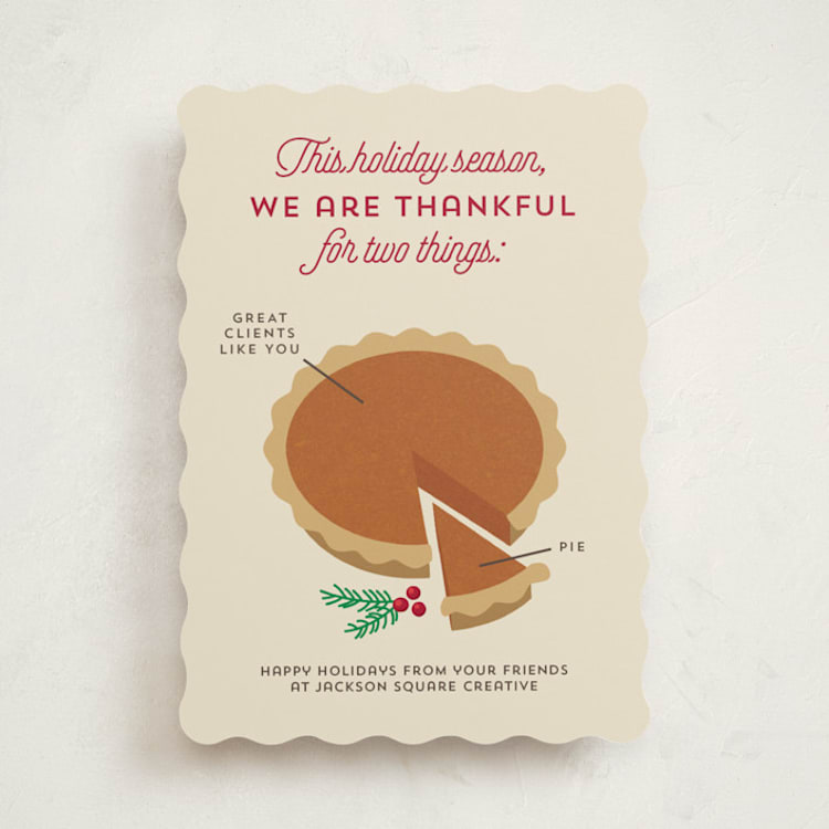 "Pie Chart" - Holiday Cards in Pumpkin by Holly Whitcomb - Front