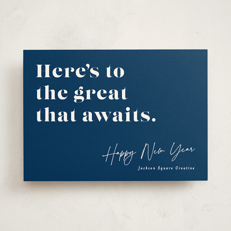 "Bold Type" - Holiday Cards in Ocean by Bethan - Front