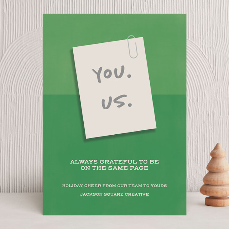"Same Page" - Holiday Cards in Spruce by Shannon Kohn - Front