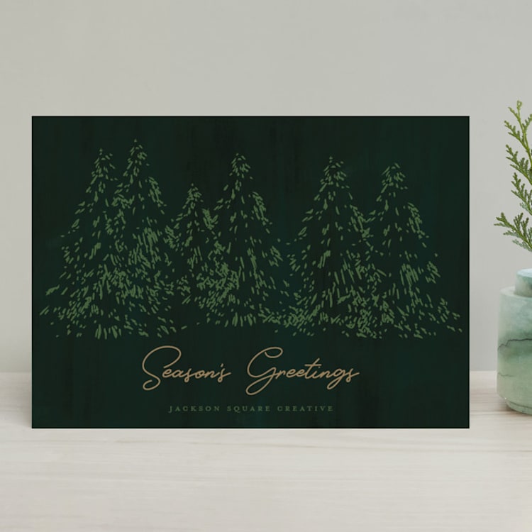 "Evergreens" - Holiday Cards in Fir by Tennie and Co. - Front