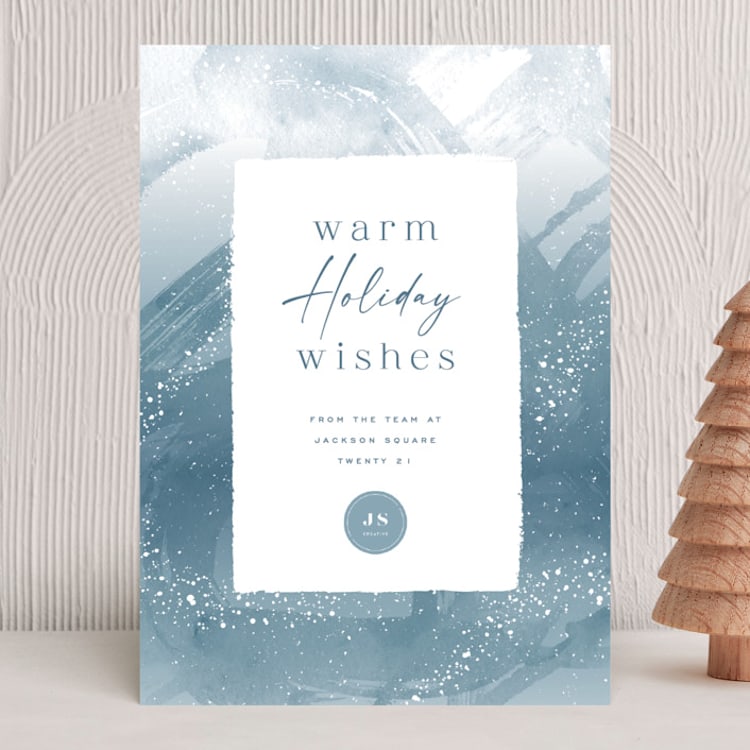 "Winter Brush Strokes" - Holiday Cards in Ice by Hooray Creative - Front