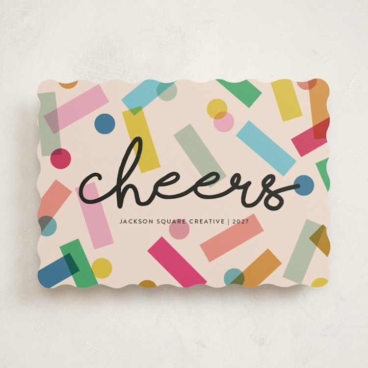 "Confetti" - Holiday Cards in Rainbow by Morgan Kendall - Front