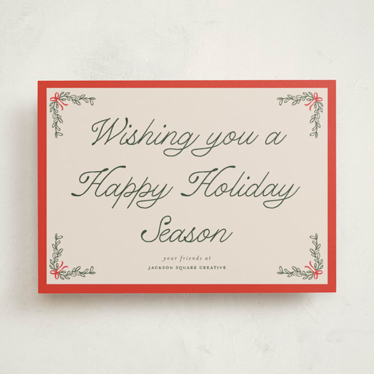 "Garland" - Holiday Cards in Cherry Glaze by Morgan Kendall - Front