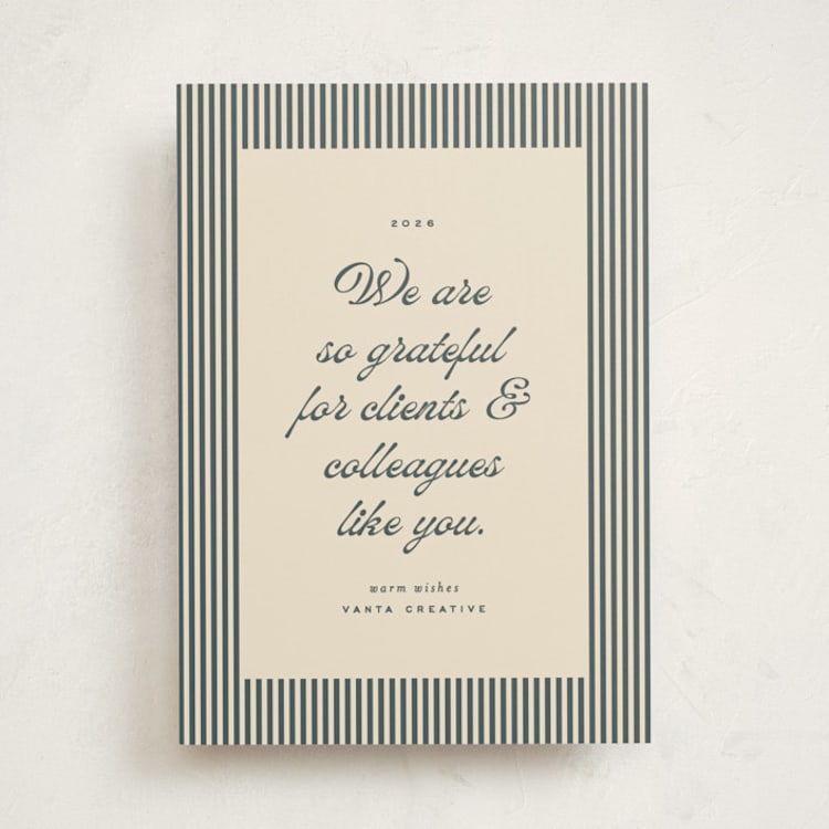 "pinstriped border" - Holiday Cards in Navy by Ellen Schlegelmilch - Front