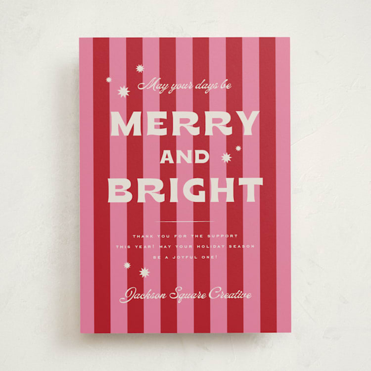 "Retro" - Holiday Cards in Ribbon Candy by Wildfield Paper Co - Front