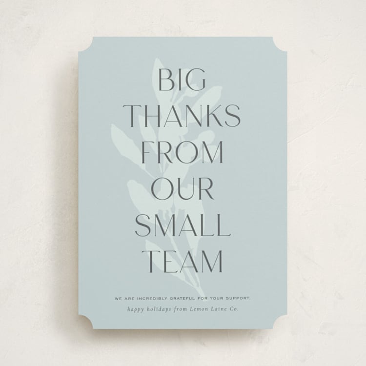 "botanical big thanks" - Holiday Cards in Glacier by Sara Hicks Malone - Front