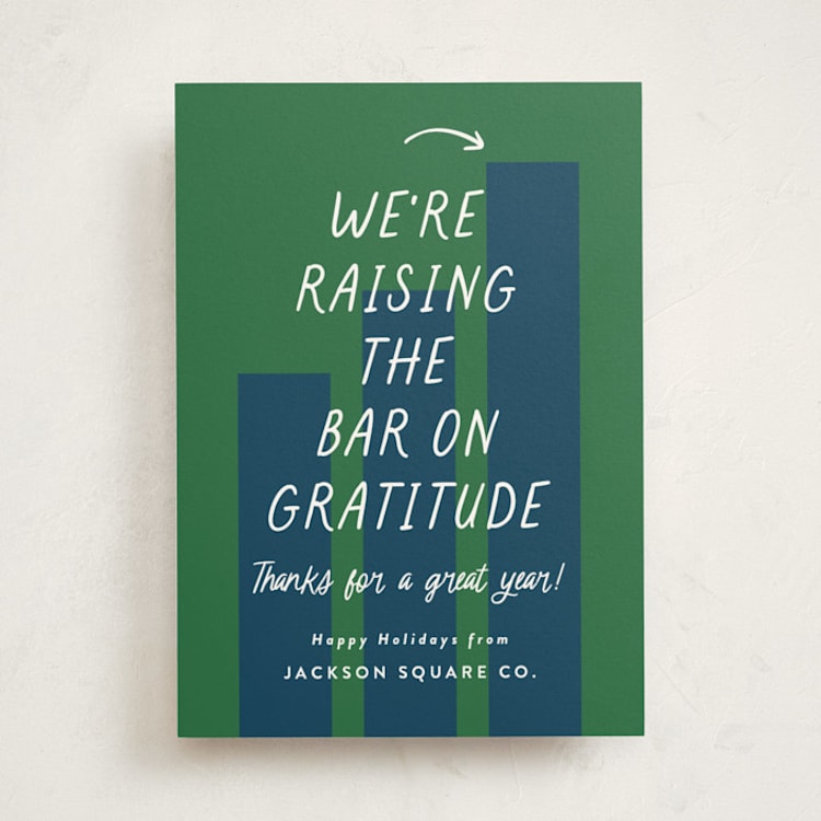 "Raising the Bar" - Holiday Cards in Winter by Louise Kay - Front