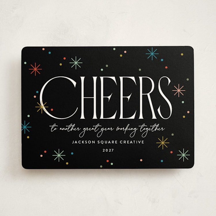"Cheers to you!" - Holiday Cards in Onyx by Robert and Stella - Front