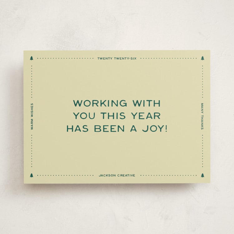 "a joy!" - Holiday Cards in Mint by Ellen Schlegelmilch - Front