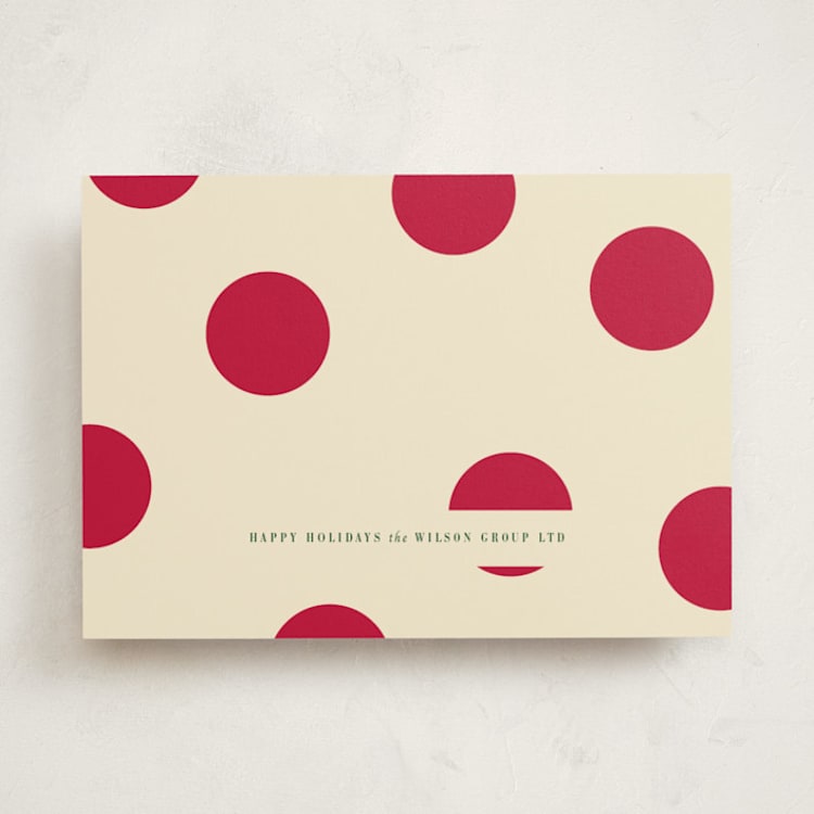 "Postcard PolkaDot" - Holiday Cards in Pomegranate by Baumbirdy - Front