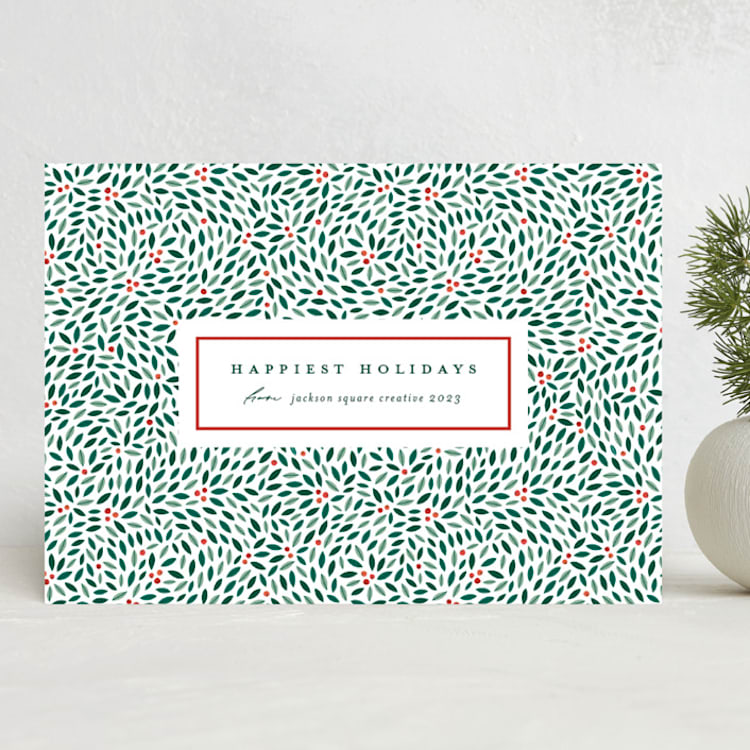 "Holiday Holly" - Holiday Cards in Holly Berry by Erica Krystek - Front