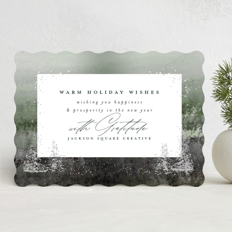 "Mist" - Holiday Cards in Evergreen by AK Graphics - Front