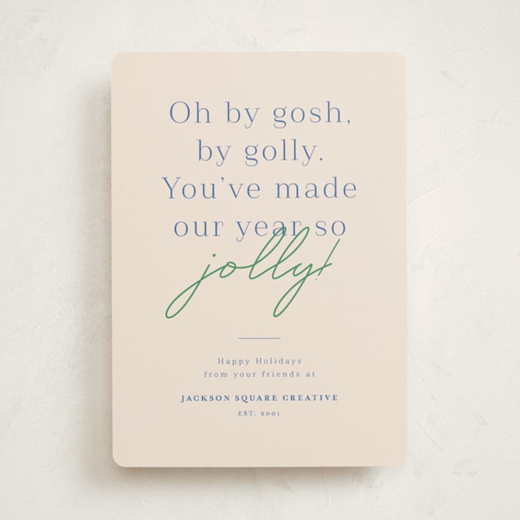 "By Gosh By Golly" - Holiday Cards in Cookie Dough by Megan Cash - Front