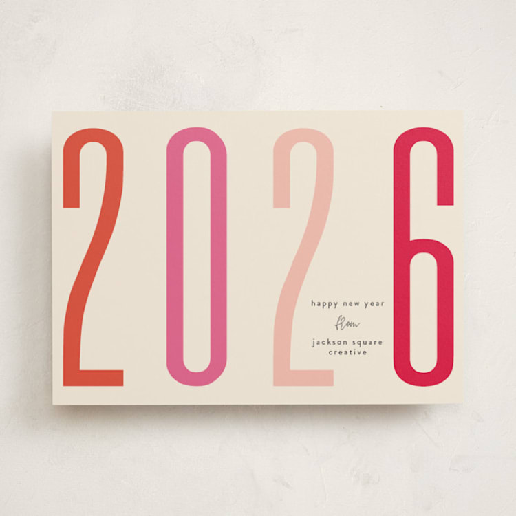 "Bold New Year" - Holiday Cards in Santa Suit by Gwen Bedat - Front