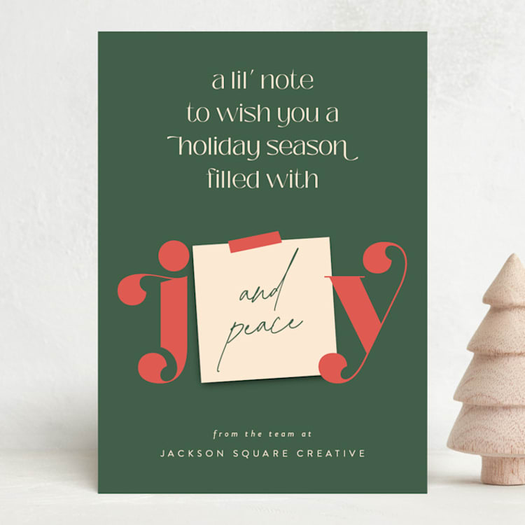 "Lil' Holiday Note" - Holiday Cards in Evergreen by Lisa McLean - Front