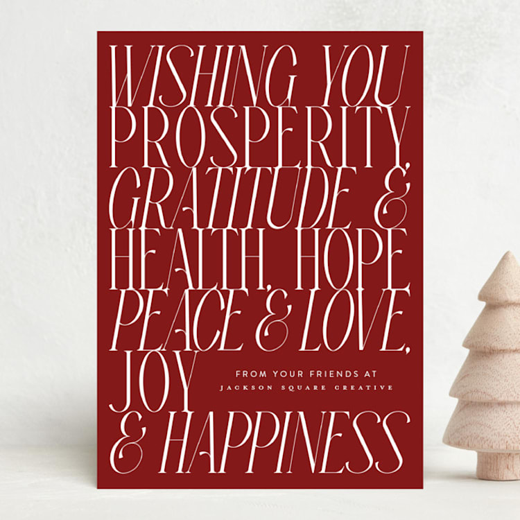"All the Best" - Holiday Cards in Cranberry by Charter Oaks Creative - Front