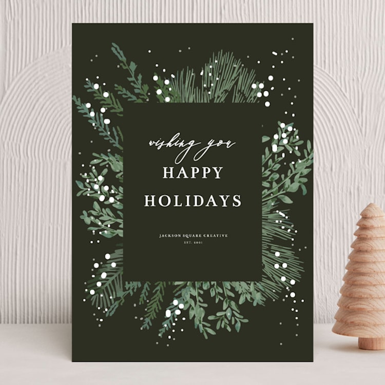 "wishing happy holidays" - Holiday Cards in Snow by frances mathys - Front