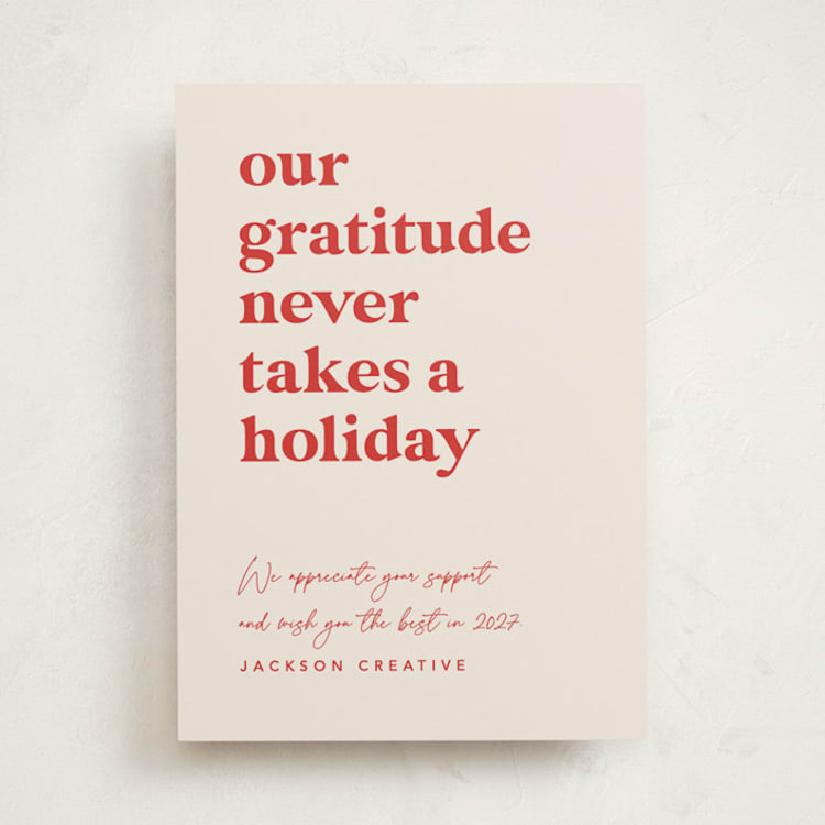 "Always Grateful" - Holiday Cards in Candy Cane by Louise Kay - Front