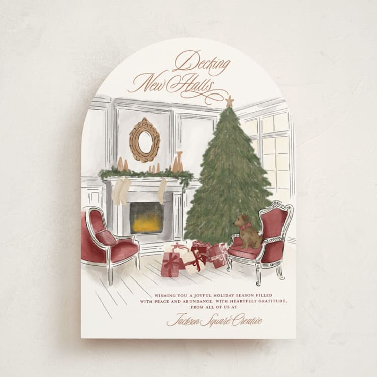 "New Halls" - Holiday Cards in Mulled Wine by Jenna Holcomb - Front