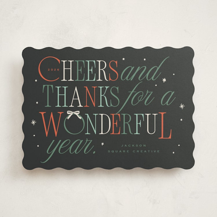 "Colorful Cheers" - Holiday Cards in Coal by Hannah Williams - Front