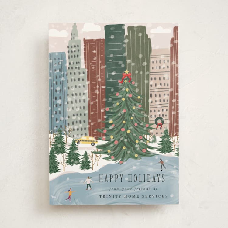 "city snow" - Holiday Cards in Winter Rose by Anupama - Front