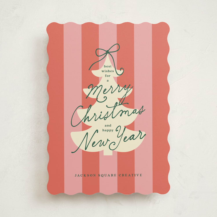 "Merry Snowy Tree" - Holiday Cards in Candy by Louise Kay - Front