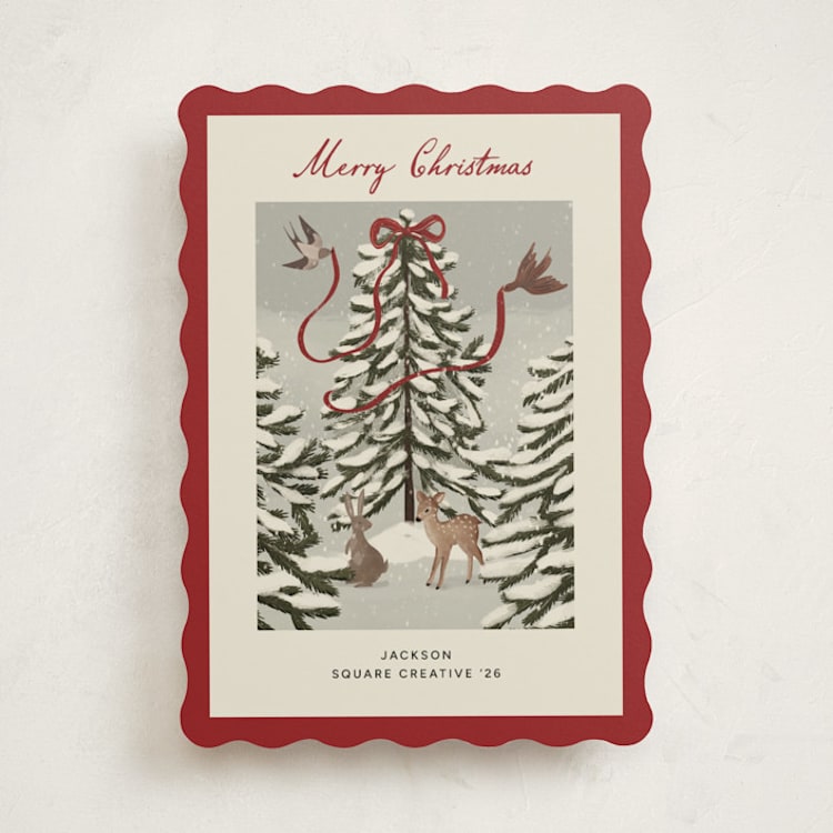 "Festive forest" - Holiday Cards in Berry by Maja Cunningham - Front