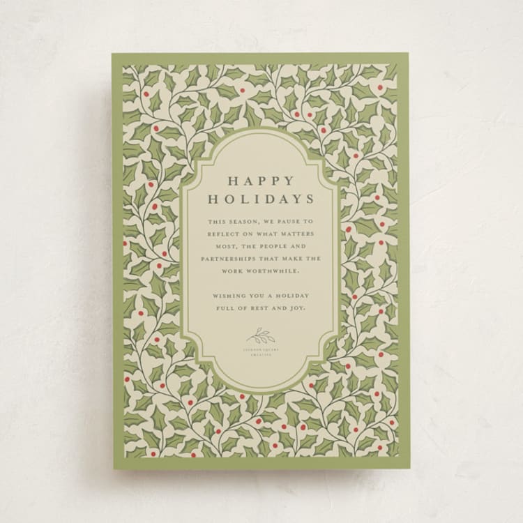 "Winter Botanicals" - Holiday Cards in Holly by Diana Pinnell - Front