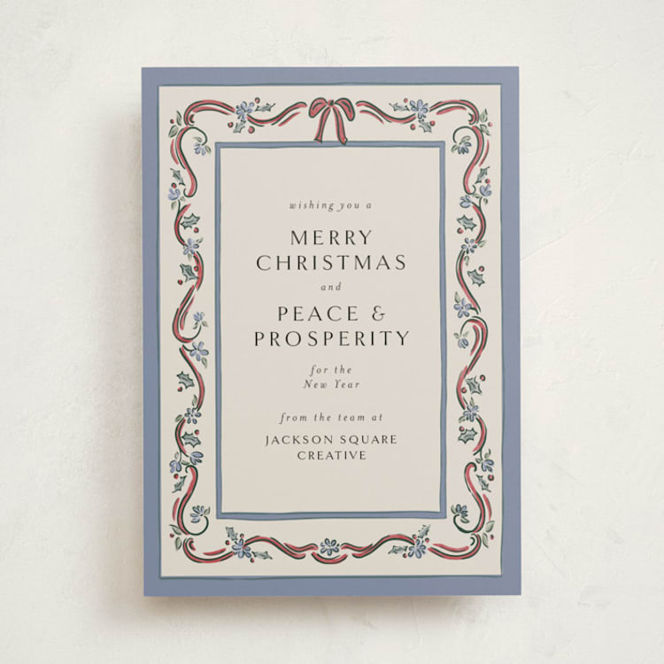 "Frill La La" - Holiday Cards in Periwinkle by Chris Griffith - Front