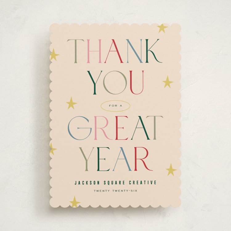 "A Great Year" - Holiday Cards in Sugar Cookie by Pixel and Hank - Front