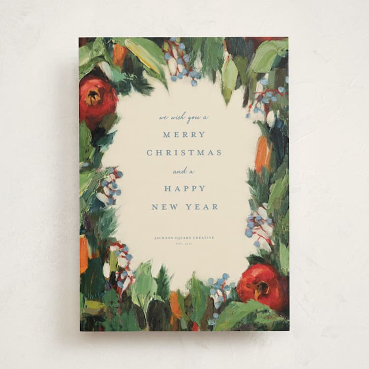 "Winter Fruit" - Holiday Cards in Frasier Fir by Wendy Keller - Front